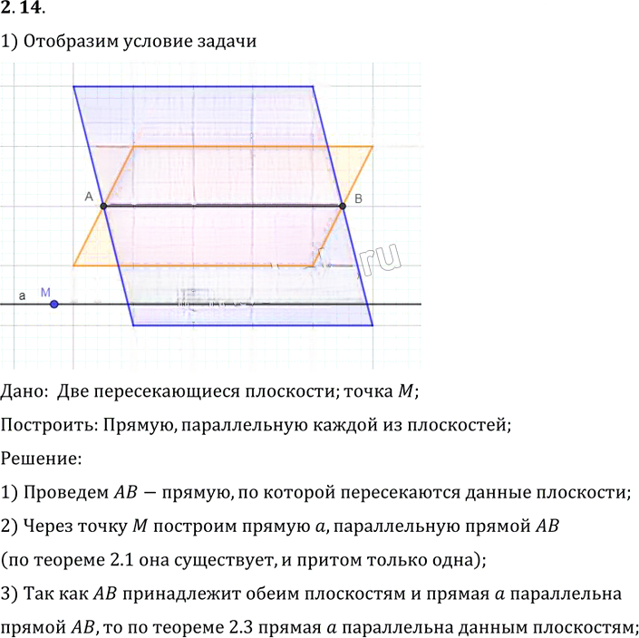 Иллюстрация к решению «Упр.14 Раздел 2 ГДЗ Погорелов 10-11 класс по геометрии (Геометрия)», 1