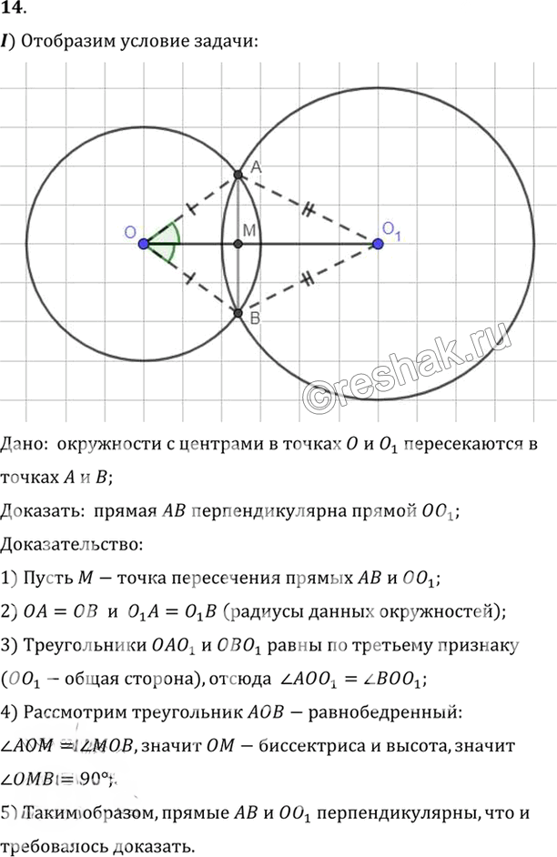 Иллюстрация к решению «Упр.5.14 ГДЗ Погорелов 7-9 класс (Геометрия)», 1