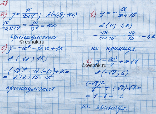 Иллюстрация к решению «Упр.28 Итоговое повторение ГДЗ Мордкович 8 класс (Алгебра)», 2