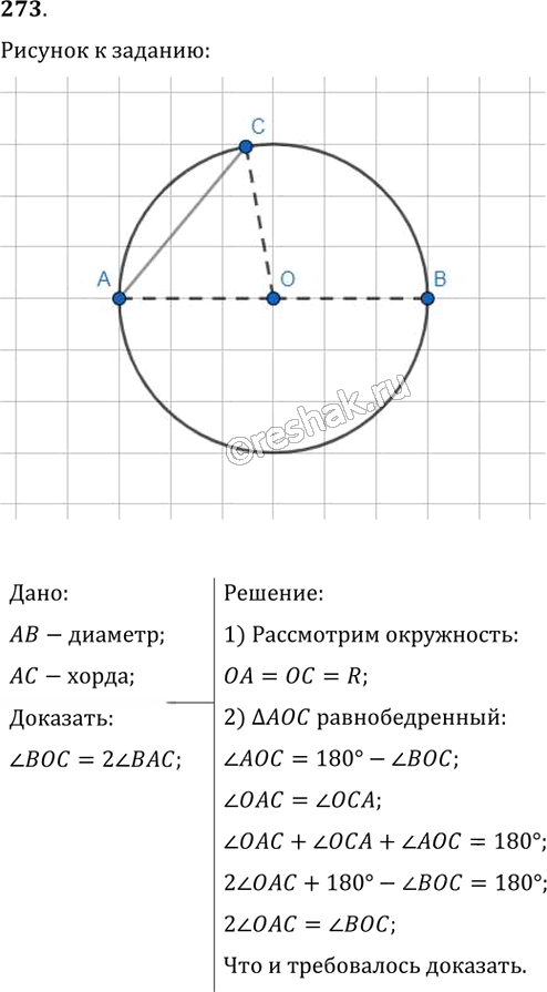Иллюстрация к решению «Упр.273 ГДЗ Мерзляк Полонский 8 класс (Геометрия)», 1