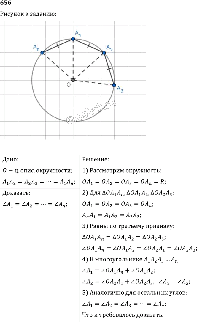 Иллюстрация к решению «Упр.656 ГДЗ Мерзляк Полонский 8 класс (Геометрия)», 1