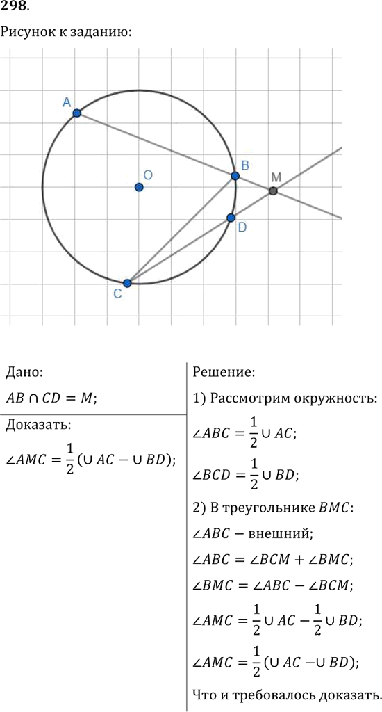 Иллюстрация к решению «Упр.298 ГДЗ Мерзляк Полонский 8 класс (Геометрия)», 1