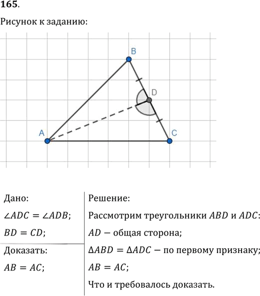 Иллюстрация к решению «Упр.165 ГДЗ Мерзляк Полонский 7 класс (Геометрия)», 1
