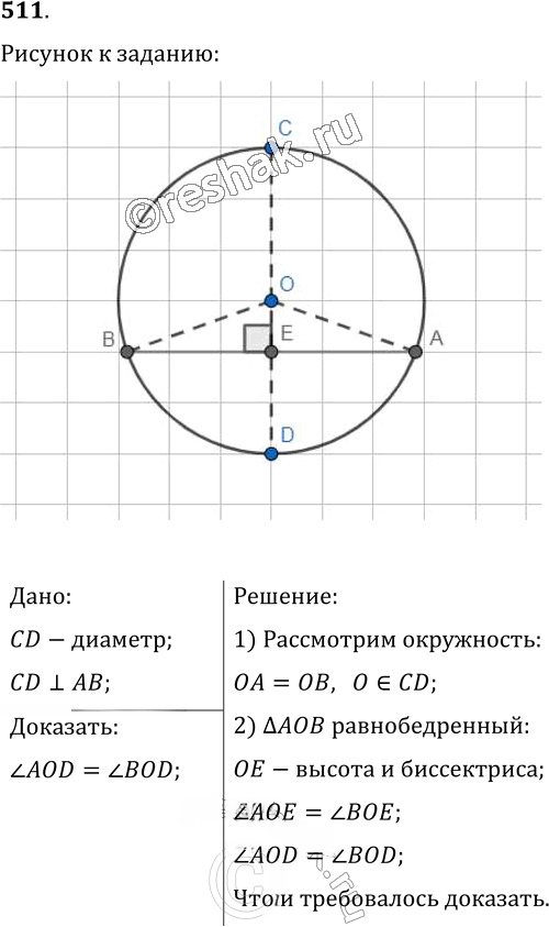Иллюстрация к решению «Упр.511 ГДЗ Мерзляк Полонский 7 класс (Геометрия)», 1