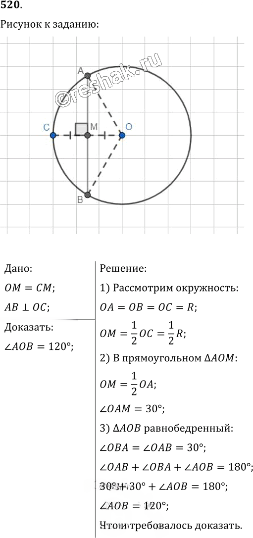 Иллюстрация к решению «Упр.520 ГДЗ Мерзляк Полонский 7 класс (Геометрия)», 1