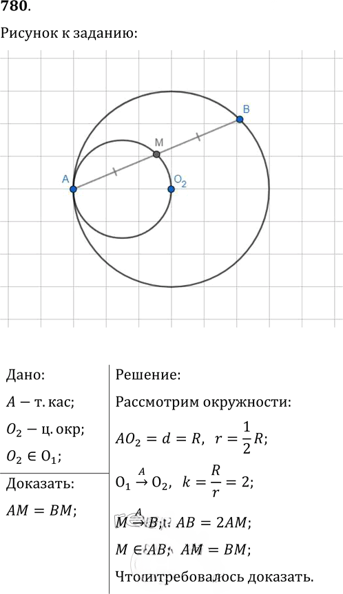 Иллюстрация к решению «Упр.780 ГДЗ Мерзляк Полонский 9 класс (Геометрия)», 1