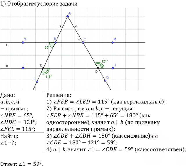 Иллюстрация к решению «Упр.220 ГДЗ Атанасян 7-9 класс по геометрии (Геометрия)», 1
