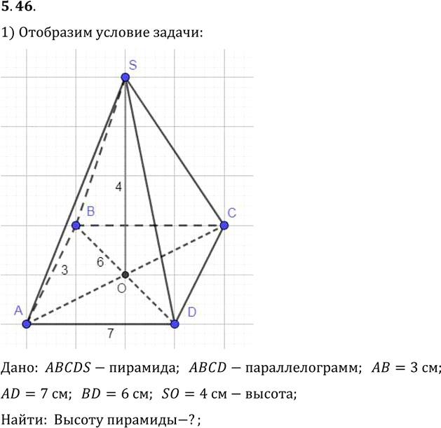 Иллюстрация к решению «Упр.46 Раздел 5 ГДЗ Погорелов 10-11 класс по геометрии (Геометрия)», 1