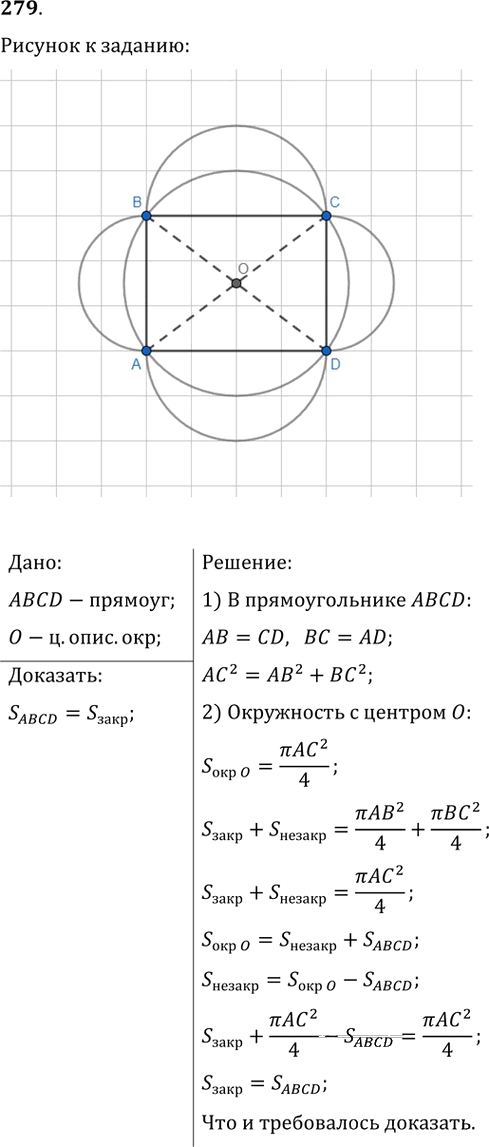 Иллюстрация к решению «Упр.279 ГДЗ Мерзляк Полонский 9 класс (Геометрия)», 1
