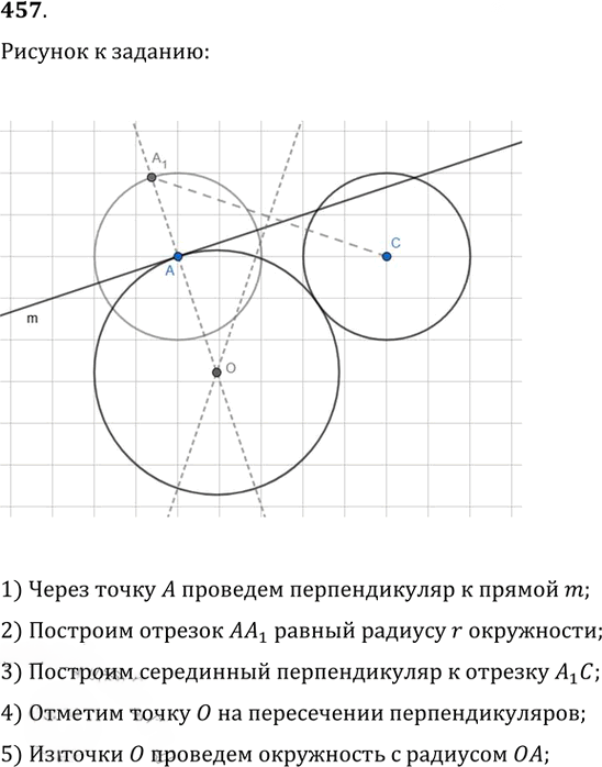 Иллюстрация к решению «Упр.457 ГДЗ Атанасян 7-9 класс по геометрии (Геометрия)», 1