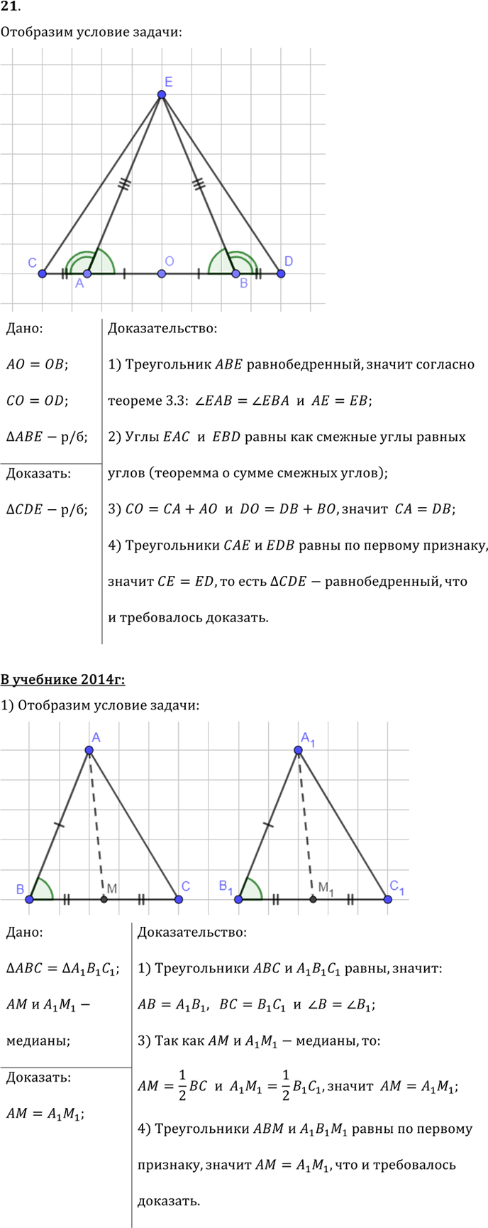 Иллюстрация к решению «Упр.3.21 ГДЗ Погорелов 7-9 класс (Геометрия)», 1