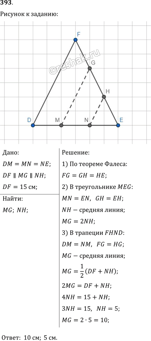 Иллюстрация к решению «Упр.393 ГДЗ Мерзляк Полонский 8 класс (Геометрия)», 1