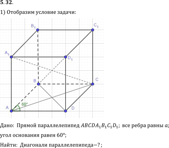 Иллюстрация к решению «Упр.32 Раздел 5 ГДЗ Погорелов 10-11 класс по геометрии (Геометрия)», 1