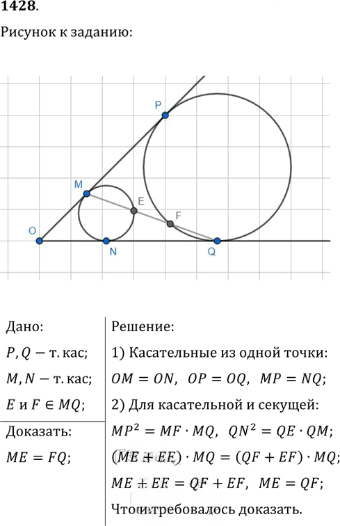 Иллюстрация к решению «Упр.1428 ГДЗ Атанасян 7-9 класс по геометрии (Геометрия)», 1