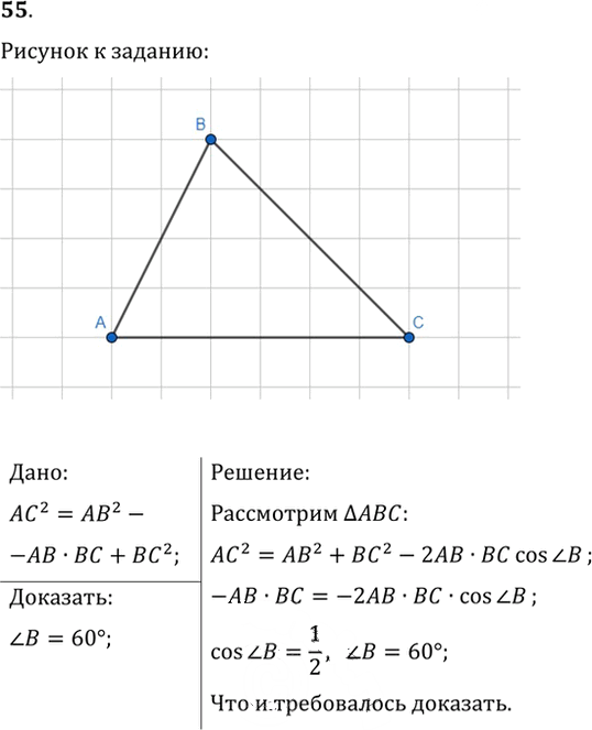 Иллюстрация к решению «Упр.55 ГДЗ Мерзляк Полонский 9 класс (Геометрия)», 1