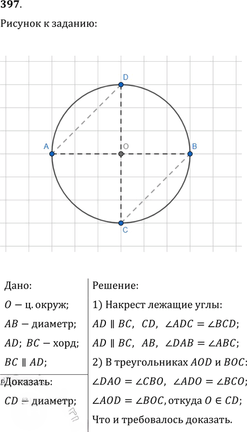 Иллюстрация к решению «Упр.397 ГДЗ Атанасян 7-9 класс по геометрии (Геометрия)», 1