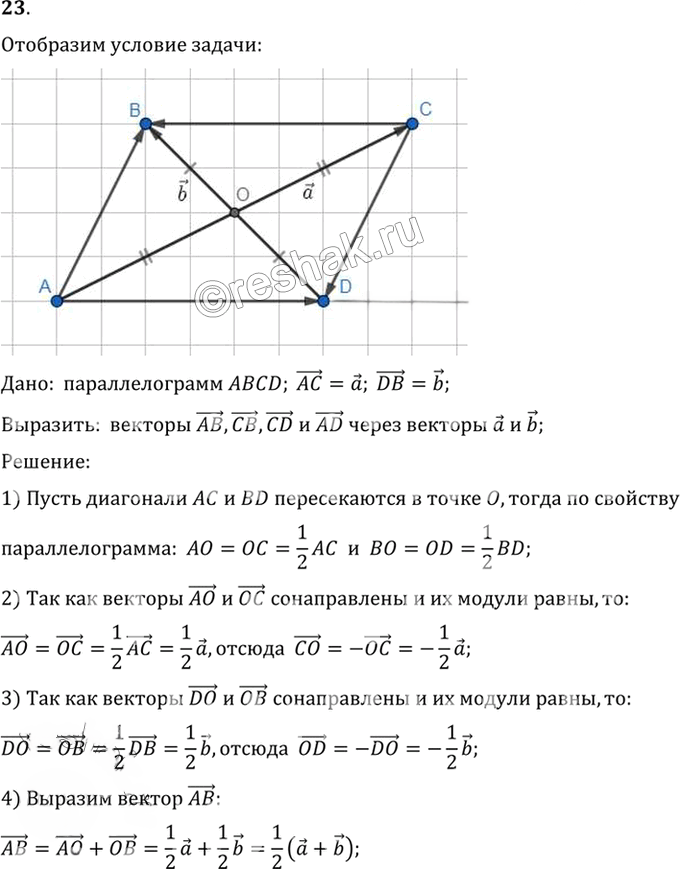 Иллюстрация к решению «Упр.10.23 ГДЗ Погорелов 7-9 класс (Геометрия)», 1