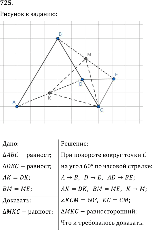 Иллюстрация к решению «Упр.725 ГДЗ Мерзляк Полонский 9 класс (Геометрия)», 1
