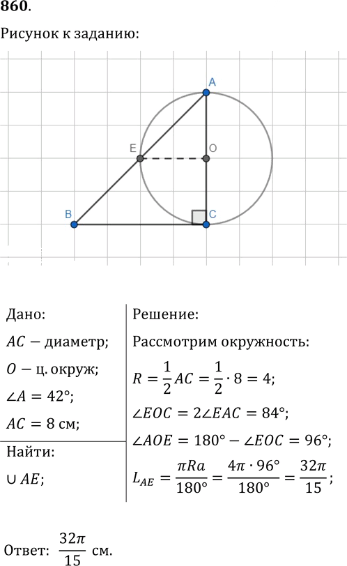 Иллюстрация к решению «Упр.860 ГДЗ Мерзляк Полонский 9 класс (Геометрия)», 1