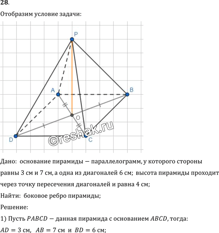 Иллюстрация к решению «Упр.15.28 ГДЗ Погорелов 7-9 класс (Геометрия)», 1