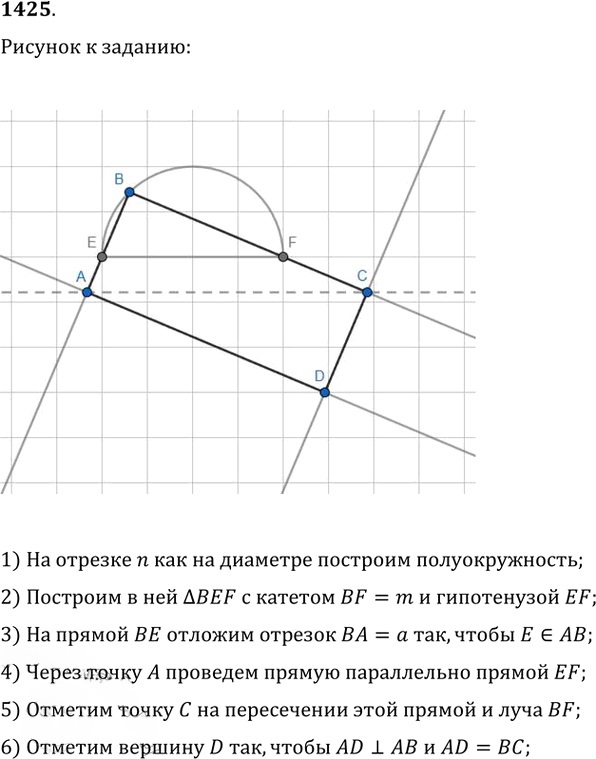 Иллюстрация к решению «Упр.1425 ГДЗ Атанасян 7-9 класс по геометрии (Геометрия)», 1