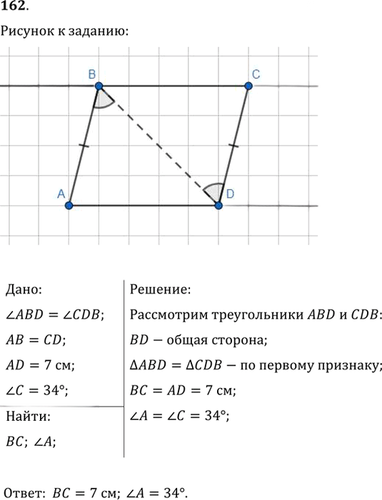 Иллюстрация к решению «Упр.162 ГДЗ Мерзляк Полонский 7 класс (Геометрия)», 1