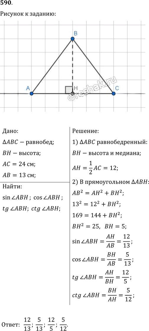 Иллюстрация к решению «Упр.590 ГДЗ Мерзляк Полонский 8 класс (Геометрия)», 1
