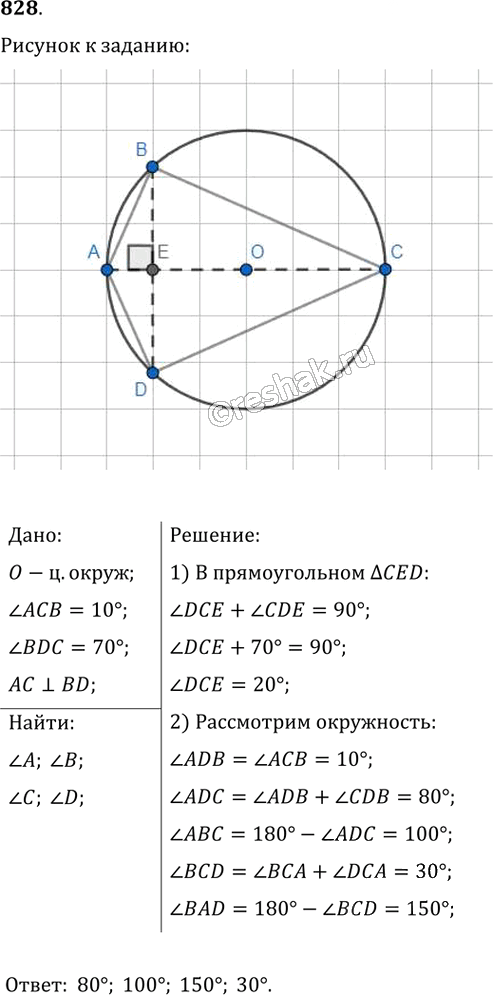 Иллюстрация к решению «Упр.828 ГДЗ Мерзляк Полонский 8 класс (Геометрия)», 1