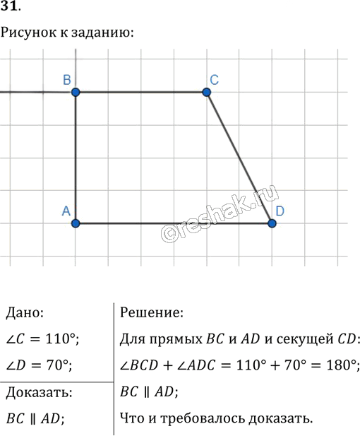 Иллюстрация к решению «Упр.31 ГДЗ Мерзляк Полонский 8 класс (Геометрия)», 1