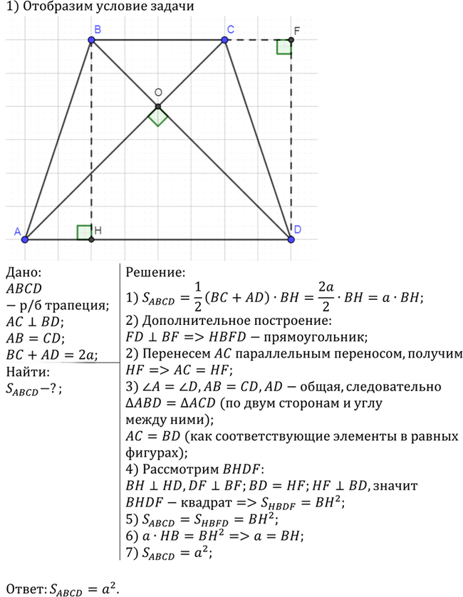 Иллюстрация к решению «Упр.520 ГДЗ Атанасян 7-9 класс по геометрии (Геометрия)», 2
