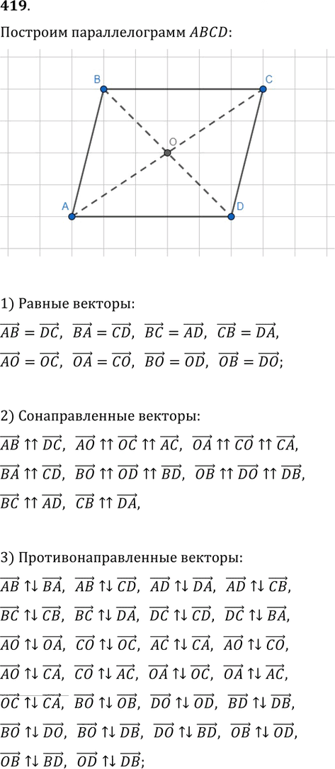 Иллюстрация к решению «Упр.419 ГДЗ Мерзляк Полонский 9 класс (Геометрия)», 1