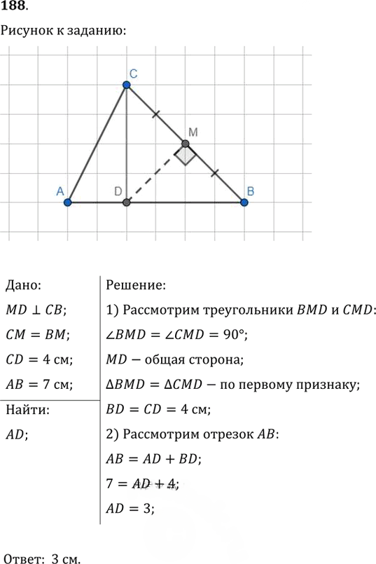 Иллюстрация к решению «Упр.188 ГДЗ Мерзляк Полонский 7 класс (Геометрия)», 1