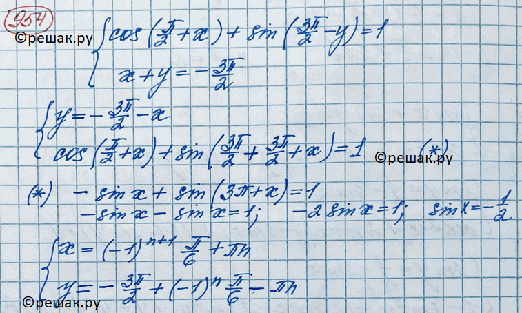 Иллюстрация к решению «Упр.954 ГДЗ Колягин Ткачёва 11 класс (Алгебра)», 2