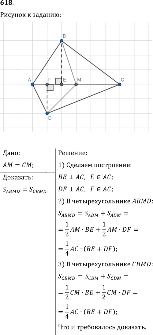Иллюстрация к решению «Упр.618 ГДЗ Мерзляк Полонский 9 класс (Геометрия)», 1