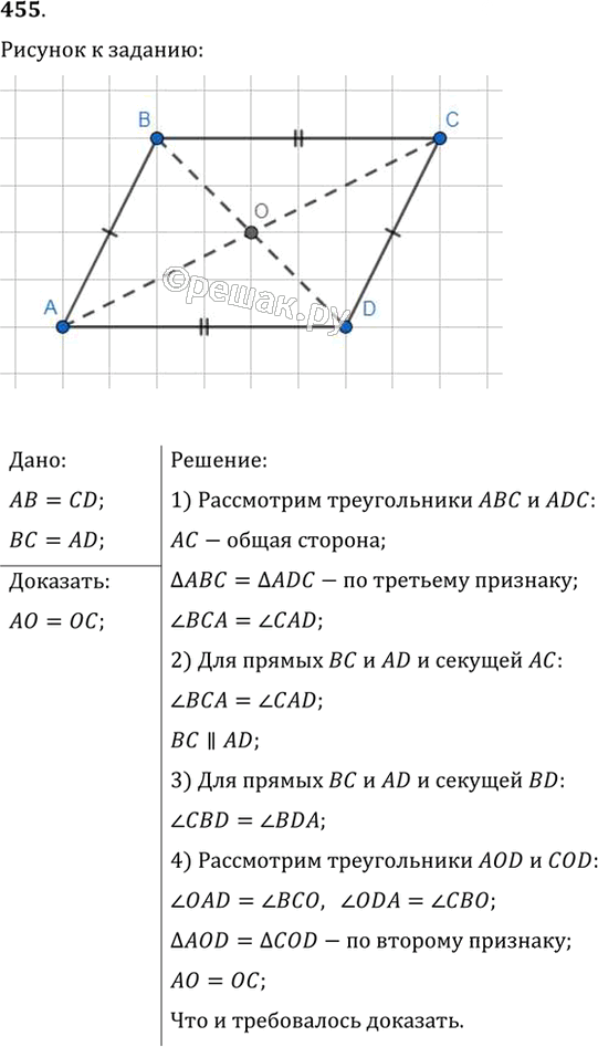 Иллюстрация к решению «Упр.455 ГДЗ Мерзляк Полонский 7 класс (Геометрия)», 1