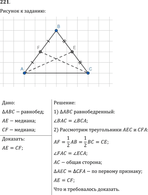 Иллюстрация к решению «Упр.221 ГДЗ Мерзляк Полонский 7 класс (Геометрия)», 1