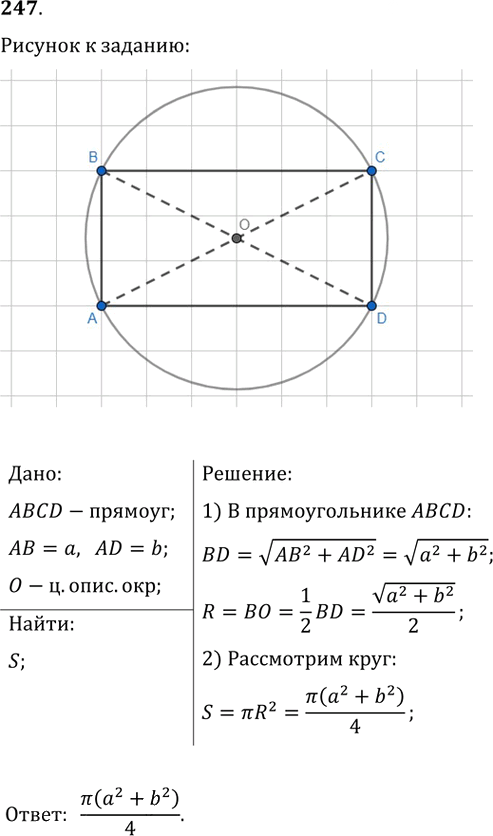 Иллюстрация к решению «Упр.247 ГДЗ Мерзляк Полонский 9 класс (Геометрия)», 1