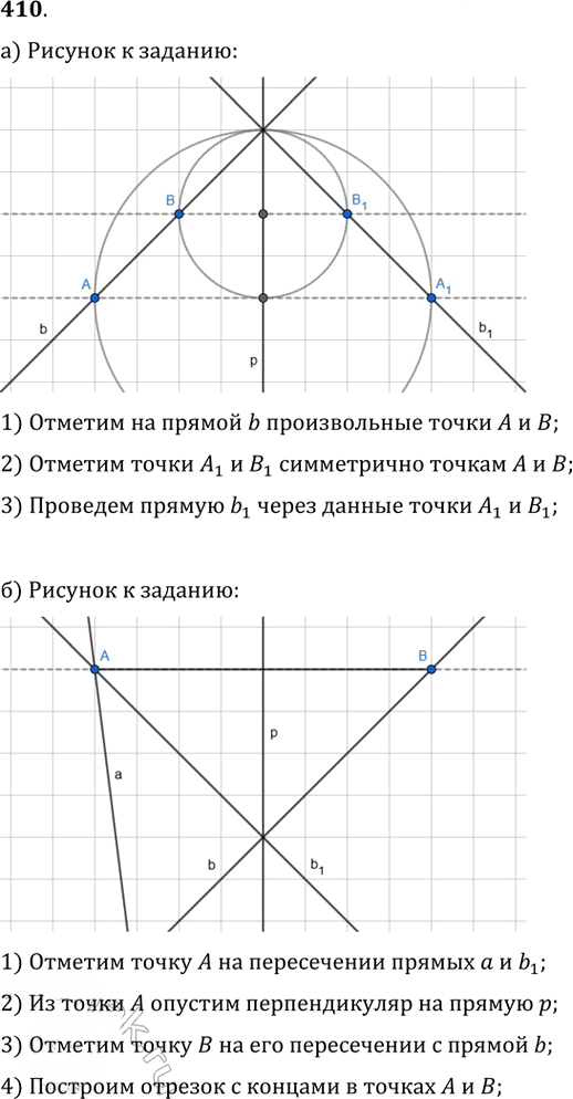 Иллюстрация к решению «Упр.410 ГДЗ Атанасян 7-9 класс по геометрии (Геометрия)», 1