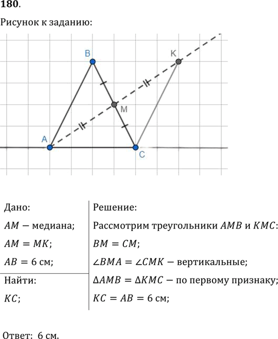 Иллюстрация к решению «Упр.180 ГДЗ Мерзляк Полонский 7 класс (Геометрия)», 1