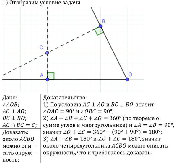 Иллюстрация к решению «Упр.811 ГДЗ Атанасян 7-9 класс по геометрии (Геометрия)», 1