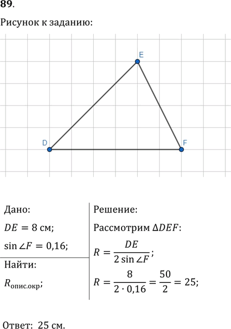 Иллюстрация к решению «Упр.89 ГДЗ Мерзляк Полонский 9 класс (Геометрия)», 1