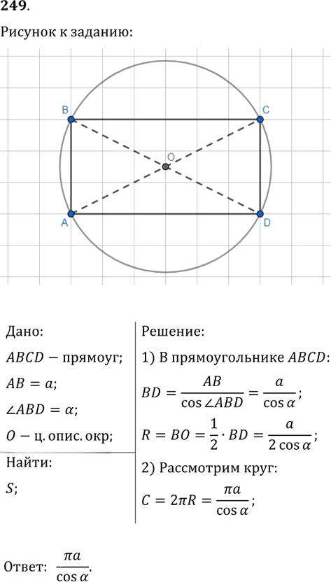 Иллюстрация к решению «Упр.249 ГДЗ Мерзляк Полонский 9 класс (Геометрия)», 1