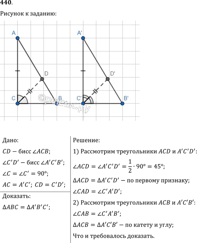 Иллюстрация к решению «Упр.440 ГДЗ Мерзляк Полонский 7 класс (Геометрия)», 1