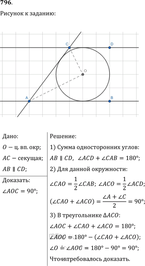 Иллюстрация к решению «Упр.796 ГДЗ Атанасян 7-9 класс по геометрии (Геометрия)», 1
