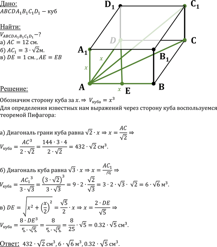 Иллюстрация к решению «Упр.442 ГДЗ Атанасян 10-11 класс по геометрии (Геометрия)», 1