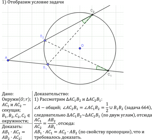 Иллюстрация к решению «Упр.672 ГДЗ Атанасян 7-9 класс по геометрии (Геометрия)», 2