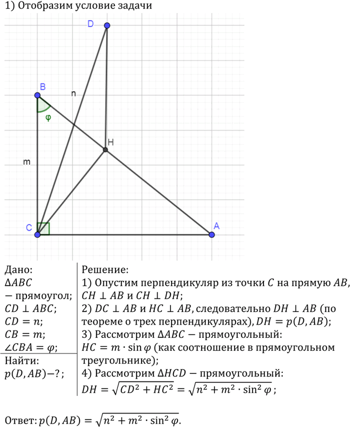 Иллюстрация к решению «Упр.156 ГДЗ Атанасян 10-11 класс по геометрии (Геометрия)», 1