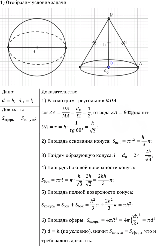 Иллюстрация к решению «Упр.517 ГДЗ Атанасян 10-11 класс по геометрии (Геометрия)», 1