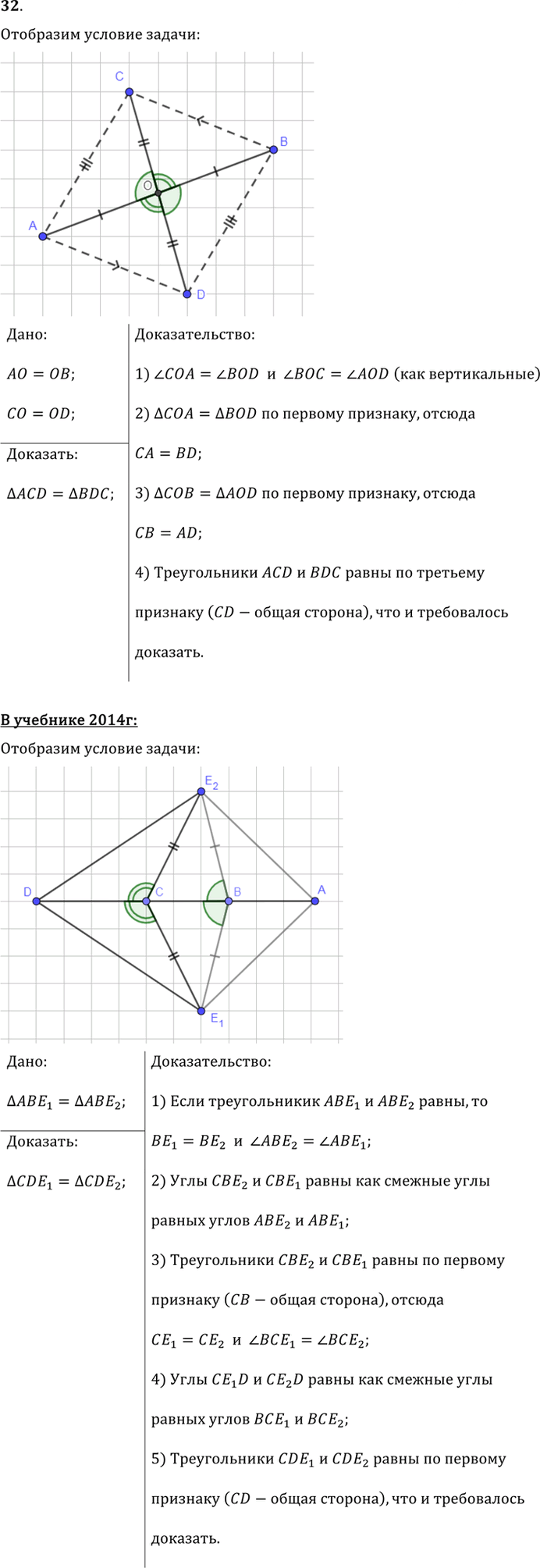 Иллюстрация к решению «Упр.3.32 ГДЗ Погорелов 7-9 класс (Геометрия)», 1
