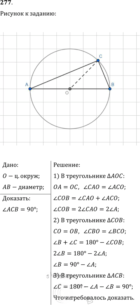 Иллюстрация к решению «Упр.277 ГДЗ Атанасян 7-9 класс по геометрии (Геометрия)», 1
